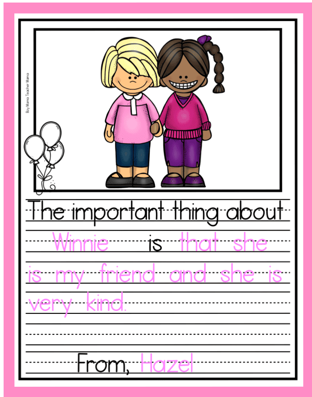 Birthday Writing Activity template