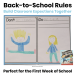 Back to School Rules book activities with a free classroom expectations printable for the first week of school.